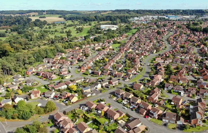 Drone aerial photograph of Sunningdale, Grantham